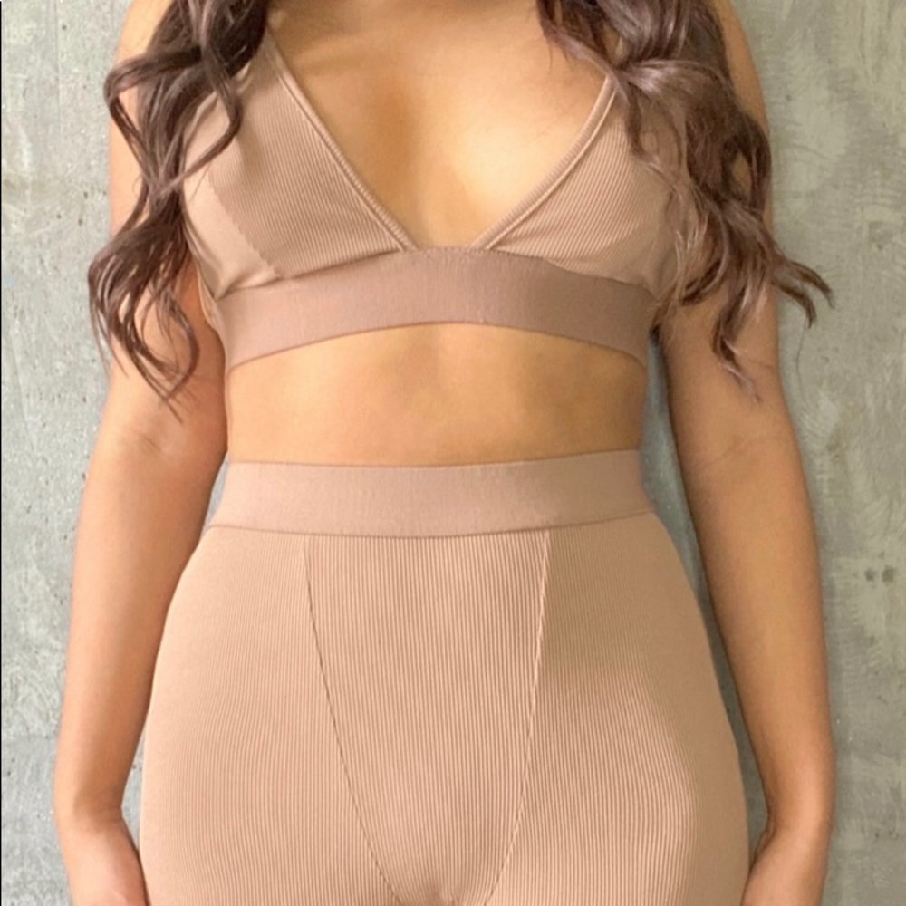 TAN BRA AND PANTS SET